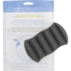 Body Sponge with Bamboo Charcoal by The Konjac Sponge Company